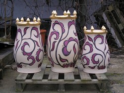 Middle eastern style pots with real gold rims, for Chelsea!