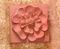 Tudor rose relief tile
